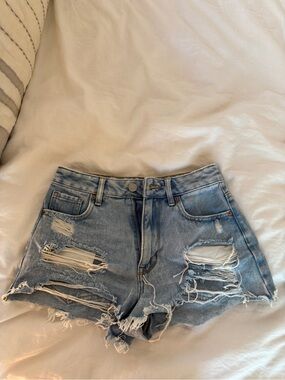 PacSun Light Blue Distressed Denim Cutoff Shorts
